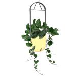 Indian Discovery Self-Watering Wall Hanging Flower/Plant Pot, UV-Resistant Polypropylene-Modern Planter for Indoor & Outdoor Gardening - Square Pot with Hanging Stand-6 Inch, Pack of 1,Yellow