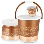 Tedemel Plastic Bucket, Tub & Mug Bathroom Set 3 pcs, Heavy Duty, Large Capacity (Peach)