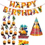 Zyozique Dragon Ball Z Birthday Party Supplies and Decorations for Boys Includes Birthday Cap Cup Cake Toppers Banner Cake Topper for Kids Pack of 13