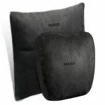 HUUSO Premium Quality Headrest Waist Cushion Set Black, Maybach Design Super Soft Car Headrest (2 Pc) & Pillow Lumbar Support (2 Pc) Compatible with Mahindra Scorpio M2DI