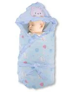 Pokory Warm Wrap New Born Infant Baby Girls and Boys Luxury Soft Warm Wrapper Cover Winter Blanket Cum Quilt Towel Sleeping Bag Wrap for 0 to 12 Months- Pink Blue-One set of 2 Pieces