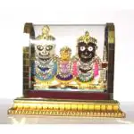 ONLINE BUSINESS Neal exclusive Glass frame Idol Jagannath of Puri Dham for Dashboard Home Temple Pooja 01 Piece Decorative Showpiece - 12 cm (Glass, Multicolor)