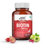 The Body Reserve Plant-Based Biotin Tablets - 120 Veg Tablets, 10,000 mcg Biotin from Sesbania Extract with Amla, Grapeseed & Hair Multivitamins - Biotin for Hair Growth, Strong Hair, Glowing Skin & Nails - For Men & Women