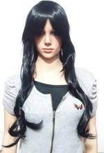 Air Flow Long Hair Wig Black Polyester Women