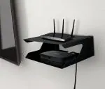 Felicia Decors Metal Set top Box Stand and WiFi Router Holder | Wall Shelves for Home or office Wall Mount Stylish TV Cabinet | Easy to Hang (Black)