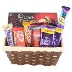 SurpriseForU Premium Wooden Basket Loaded With Chocolates | Chocolate Gift | Chocolate Basket Hamper | 500