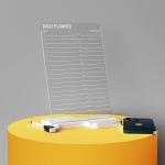 3 Lines to Do List Acrylic Board for Desk (24x16 CM)| Best Planner & Organiser | White Acrylic Base with Slot for Phone| with 2 Markers & Cleaning Fabric | 'Daily Planner to-DO ' |Regular Size