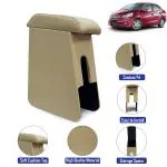 Kingsway Custom Fit Console Car Armrest, Suitable For Honda Amaze, Model Year : 2013 - 2018, Color : Beige, Wooden, 1 Piece