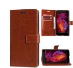 COVERBLACK Artificial Leather::Plastic Flip Cover Compatible model for Asus Zenfone Max Pro M2 - Brown