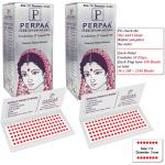 PERPAA Kumkum Red Round Bindi Book for Ladies Forehead Pack of 2-15 Flaps Each Box (Stick On) (7.5, Diameter 3mm)