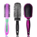 MAJESTIQUE Professional Detangler Brush, Large Hot Curling Round Hair Brush with Nylon Bristles and Rubber-Grip Handle for Blow-Dry Styling- Hair Brush Set - Hair Brushes for Women (Color May Very)
