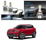 Feelitson White Car C6 H4 Compact Design 36W/3800Lm Led Headlight For Mahindra Xuv 300 2019 (Pack Of 2)
