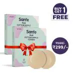 Sanfe Flix Cotton Nipple Covers, 10 Breathable Nipple Pasties, No Show Bra for Women, Skin Friendly, Disposable White | Buy 1 Get 1 Free | B1G1