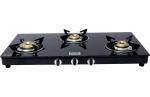 GOOD FLAME 3 Burners Prime Black Glass Gas Stove