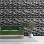 Kayra Decor Diamond 3D PVC Wall Panels - Thunder Black Color Diamond Design - (Pack of 20)