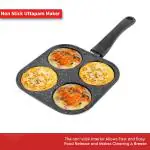IDEAL PRIME Heavy Duty Non Stick Grill Pan Mini Pan Uttapam Tawa Aluminum Multi Snack Maker 4 Cavity Durable Pan Cake Pan Pack Of 1