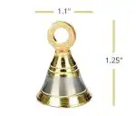 Ghungroo World Brass Jingle Decorative Bell Brass Pooja Room Bells with J Hook's, (1 inch, 9)