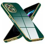 Mr Case 6D Chrome Back Cover Case For Motorola Edge 20 Fusion | ( Gold Plated Frame | Glossy Backside -Green )