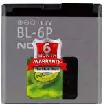 Mobcrown Original Battery BL-6P 830mAh Battery for Nokia 6500C 6500 Classic 7900 Prism 7900 with 6 Months Warranty.