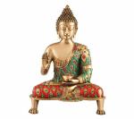 Exotic India Multicolor Brass Idol Collections Big Buddha Statue