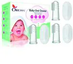 OREAYU 3 Pcs of Finger Tooth brush and Tongue Cleaner for Baby Teething/Gums, Food Grade Silicone Teeth Cleaner Oral Cavity with Storage Case