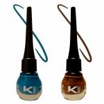 KINDED Teal Green and Chocolate Brown Waterproof Smudgeproof Longlasting Liquid Eye Liner, 5 ml - Pack of 2
