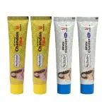 Hari Darshan Premium Chandan Tika Tube Paste Yellow and White Tilak (Pack of 4, 50g Each)