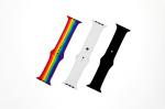 Black Lovies Multicolor Silicon Smart Watch Strap For Appll Watch Series 7,6,5,4,3,2,1,Se (Pack Of 3)