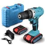 Cordless Drill Machine 21Vx Dual Batteries, 2150 RPM, 2 Speed, 3 in 1 Multi Option Heavy duty with Free Nut and Screw driver bits super combo pack