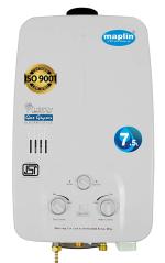Maplin Instant Gas Water Heater (Gas Geyser) 7.5L litres with Heavy Pure Copper Tank in wihte
