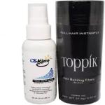 toppik hair fiber styling 27.5 g black withosking 50ml spray combo Hair Spray (50 ml)