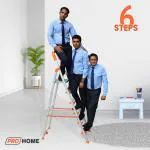 Pro Home 6 Step Aluminum Ladder for Home with 5 Anti Slip Shoes and 250 kgs Weight Bearing Capacity