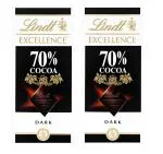 Lindt Excellence 70% Cocoa Dark Chocolate, 2 X 100 G
