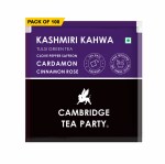 Cambridge Tea Party Kashmiri Kahwa 100 Tea Bags (2.5g each) | (100 x 2.5gm), Saffron Almond Cardamom Clove Pepper Cinnamon Rose