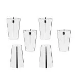 Vinod Stainless Steel Plain Glass, Set of 6 Pieces, Capacity- 350 ml, Silver, Large