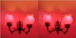 Arus Metal, Glass Pink Uplight Wall Lamp (Pack of 2)