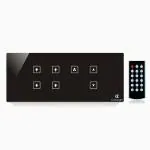 Artistic Device of letters C and L Touch Switch Board for 4 Lights and 1 Fan for Single Colors of 6 Module Size (Plain-Black)