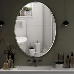 Plantex Mirror for Wall/Bathroom Mirror/Oval Shape Mirror for Wash Basin/Bedroom/Living Room - (18 x 24 inch)