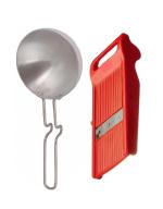 First Front Aluminium Tadka Pan With Stainless Steel Johny Slicer Multipurpose Potato/Onion Slicer and Vegetable Slicer and (Multicolour, Pack of 2)