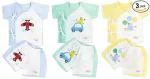 LILSOFT Baby Boy's Woven Cotton 3 Pack Set Wrap T-Shirt and Diaper Cover (Multicolour; 0-6 Months)
