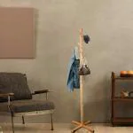 ADA Premium Natural Pine Wood Coat Stand with 8 Hooks | Free Standing Tree Shaped Coat Rack with Solid Feet | Hanging Storage Organiser for Entryway Hallway Bedroom-Size (50x50x151cm) Biege