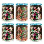 Machak Blue, Clear Glass Jars, 500 Ml (Pack Of 6)