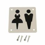 BTL Male + Female Door Sign Man + Woman Square Toilet Signage Men + Women Restroom Pictogram WC Indicator Plaque BDI-1-MF
