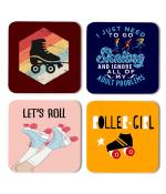 Whats Your Kick I Just Need to Go Printed Set of 4 Coasters With Beautiful Metal Stand