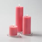 AromaticFables- Mogra Scented Set of 3 Pink Color Pillar Candles