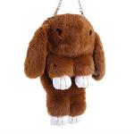 Giftingazebo Dubblin Rabbit Faux Fur Backpack Bunny Hare Shoulder Bags - Caramel Rabbit