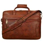 Hard Craft Vegan Leather 16.5 inch Large Size Messenger Bag for men | Laptop Bag |Office Bag || Laptop Sleeve (Rust)
