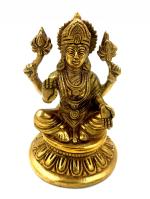 Arihant Craft Goddess Lakshmi Idol Handcrafted Showpiece - 14 cm (Brass, Gold)