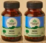 Organic India Neem Veg Capsule Ayurvedic Medicine (2 Packs, 60 Veg Capsule in Each Pack)