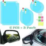 Carfrill Anti-Fog, Anti Glare Visor Mirror Rainproof Hd Car Rearview Mirror Film (Pack Of 6)